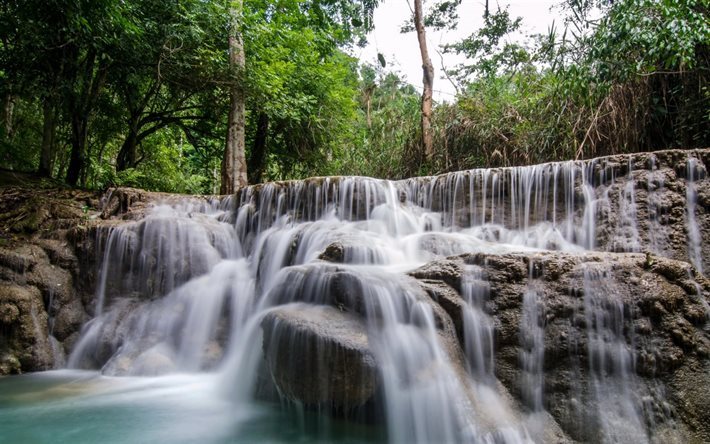 str&#246;m, skogen, laos, vattenfall