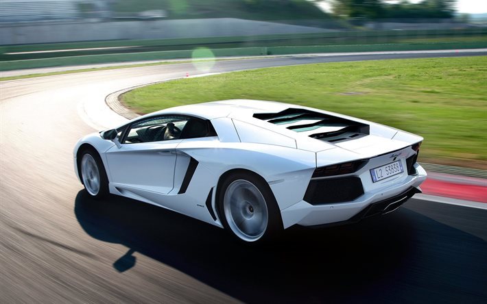 speed, lamborghini aventador, white aventador, racing track