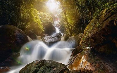 water, brazil, stones, bridal veil falls, forest, bonito, waterfall, pernambuco