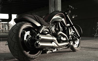 svarta motorcykel, harley davidson, coola cyklar