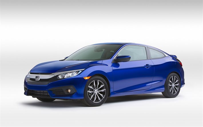 coupe, honda civici, 2016, framsidan