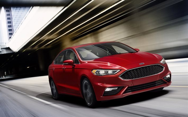 v6 sport, 2017, ford fusion, red