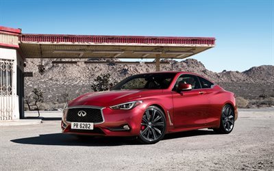 infiniti, coupe, 2017, infiniti q60, red coupe, sports cars