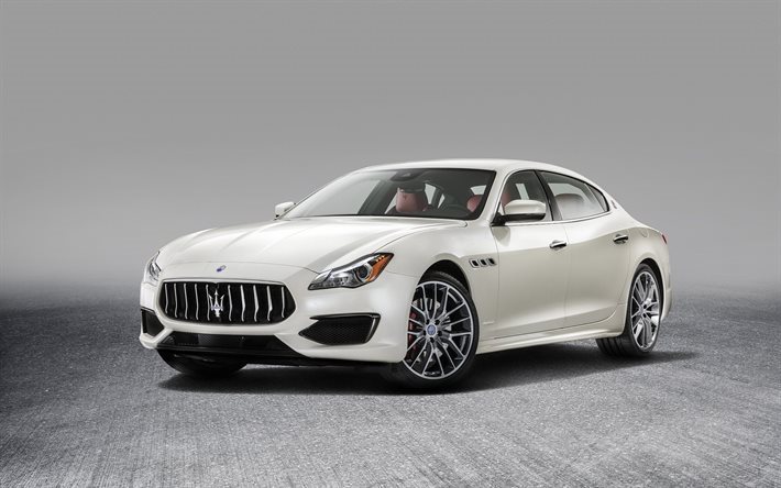 maserati, sedan desportivo, sedan branco, 2017, branco maserati