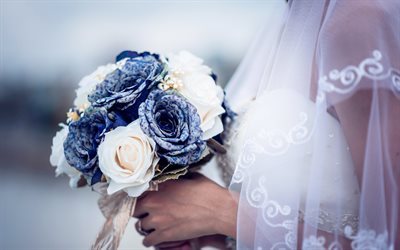 un bouquet de roses, mariée, rose, appelé, bouquet gratuit, blue roses, roses, mariage, bouquet de mariage