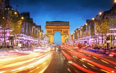 a noite da cidade, paris, fran&#231;a, arco, francejpg