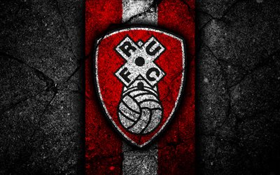 4k, Genoa FC, logo, EFL Campionato, pietra nera, football club, in Inghilterra, Rotherham, calcio, emblema, asfalto texture, FC Rotherham