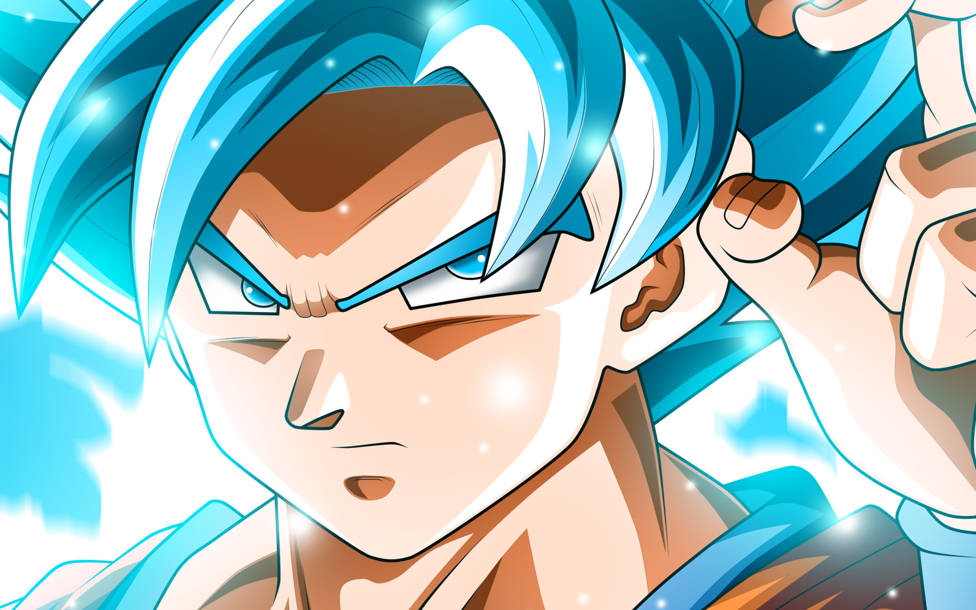 Goku's Blue Hair Power Up - wide 2