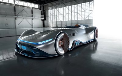 Mercedes-Benz Vision EQ Silver Arrow Concept, 2018, 4k, exterior, luxury electric supercar, racing car, electric vehicles, German cars, Mercedes
