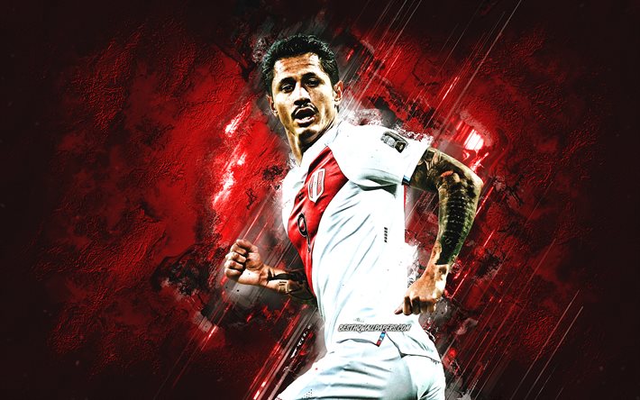 Gianluca Lapadula, Peru National Football Team, Peruvian Footballer, Red Stone Background, Football, Peru