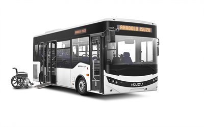 Isuzu NovoCiti Life, city bus, new white NovoCiti Life, passenger transportation, city transport, Isuzu