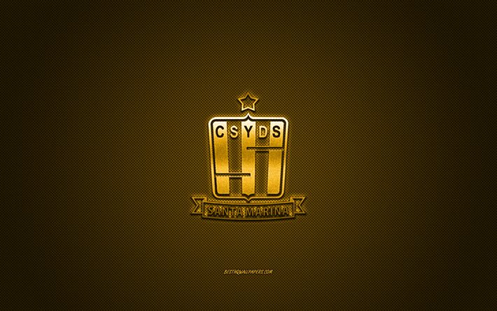 Santamarina, Arjantinli Futbol Kul&#252;b&#252;, sarı logo, sarı karbon fiber arka plan, Primera B Nacional, futbol, Buenos Aires, Arjantin, Santamarina logosu