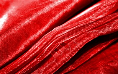 red wavy fabric background, 4K, wavy tissue texture, macro, red textile, fabric wavy textures, textile textures, fabric textures, red backgrounds, fabric backgrounds