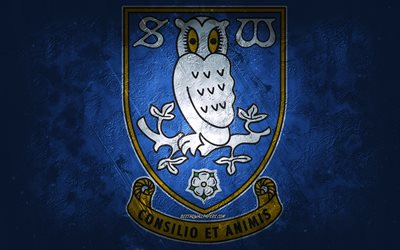 شيفيلد وينزداي, فريق كرة القدم الإنجليزي, الخلفية الزرقاء, شعار شيفيلد وينيزداي لكرة القدم, فن الجرونج, بطولة EFL, جنوب يوركشاير, كرة القدم, إنجلترا, شعار نادي شيفيلد وينزداي لكرة القدم