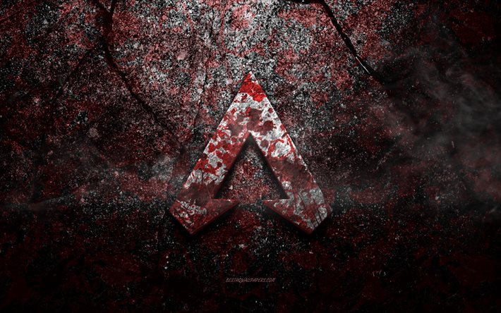 Apex Legends logo, grunge art, Apex Legends stone logo, red stone texture, Apex Legends, grunge stone texture, Apex Legends emblem, Apex Legends 3d logo