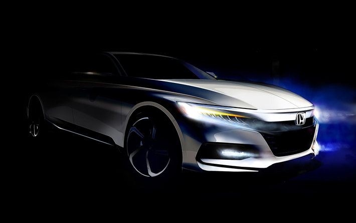 Download Wallpapers Honda Accord Teaser 18 Cars Japanese Cars New Accord Honda For Desktop Free Pictures For Desktop Free