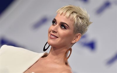 Katy Perry, 4K, American singer, portrait, blonde, white dress, beautiful woman, UN Goodwill Ambassador