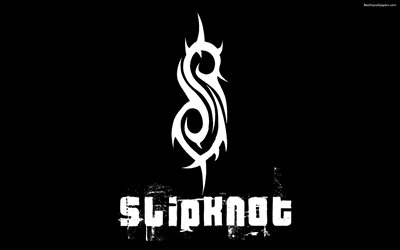 Slipknot, black background, Slipknot logo, rock band, logo