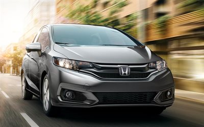 Honda Fit, 2018 cars, electric vehicle, gray Fit, Honda