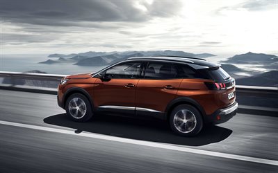 Peugeot 3008, 2017, 4k, crossovers, new cars, bronze 3008, French cars, Peugeot