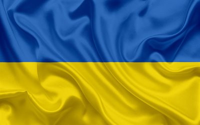 Ukrainska flaggan, Ukraina, Europa, nationella symboler, silk flag