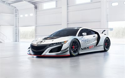 Acura NSX GT3, 4k, tuning, 2018 cars, racing cars, supercars, Acura