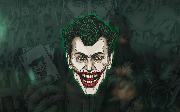 Joker, 4k, portre, anti-kahraman, oyun kartları, s&#252;per kahramanlar, antagonist