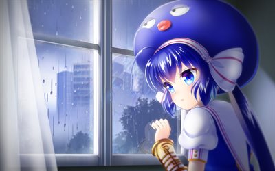 Una Otomachi, night, artwork, manga, Vocaloid