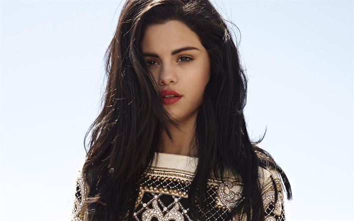 Selena Gomez, 4k, photoshoot, kauneus, supert&#228;hti&#228;, amerikkalainen laulaja, ruskeaverikk&#246;