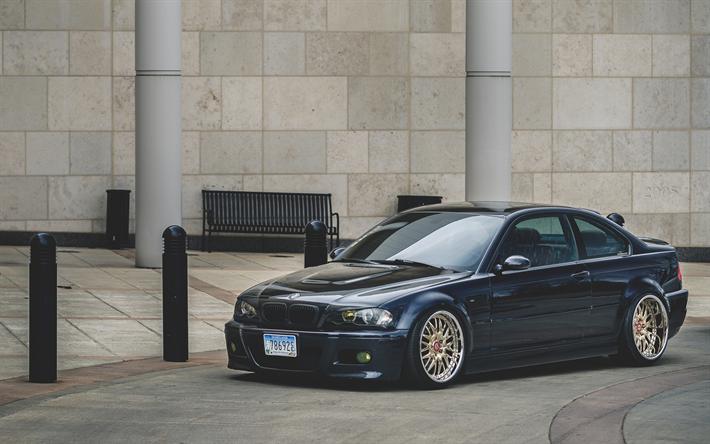 Download wallpapers BMW M3, E46, stance, tuning, street ...