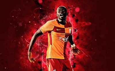 Badou Ndiaye, Senegalese footballer, Galatasaray FC, soccer, Turkish Super Lig, Ndiaye, footaball, neon lights