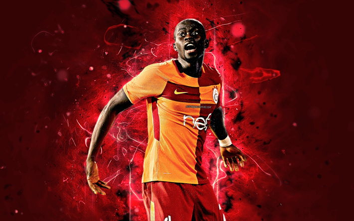Badou Ndiaye, Senegalese calciatore, il Galatasaray FC, calcio turchia Super Lig, Ndiaye, footaball, luci al neon