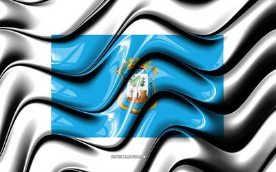 Huelva Flag, 4k, Cities of Spain, Europe, Flag of Huelva, 3D art, Huelva, Spanish cities, Huelva 3D flag, Spain