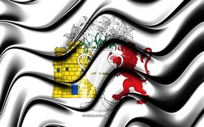 Antequera Bandiera, 4k, Citt&#224; della Spagna, Europa, Bandiera di Antequera, 3D arte, Antequera, citt&#224; della spagna, Antequera 3D, bandiera, Spagna