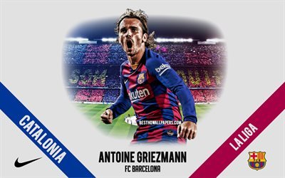 Antoine Griezmann, FC Barcelona, ritratto, calciatore francese, attaccante, La Liga, La Spagna, il Barcellona calciatori 2020, calcio, Camp Nou, Griezmann Barcellona