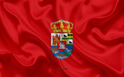 アビラフラグ, 4k, シルクの質感, 絹の旗を, スペイン州, アビラ, スペイン, 欧州, フラグア, 旗の省スペイン語