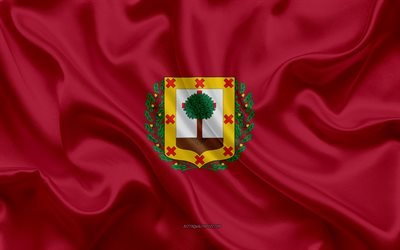 Gascogne Drapeau, 4k, la texture de la soie, de la soie du drapeau, province espagnole, madrid, Espagne, Europe, Drapeau de Gascogne, les drapeaux des provinces espagnoles