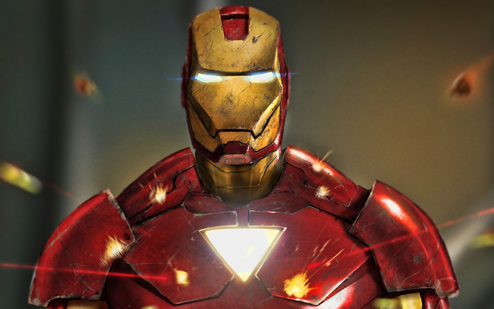 IronMan, fan art, supereroi della DC Comics Iron Man, opere d&#39;arte, IronMan a notte