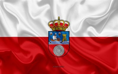 Kantabrien Flagga, 4k, siden konsistens, silk flag, Spanska provinsen, Kantabrien, Spanien, Europa, Flagga av Kantabrien, flaggor av spanska provinser