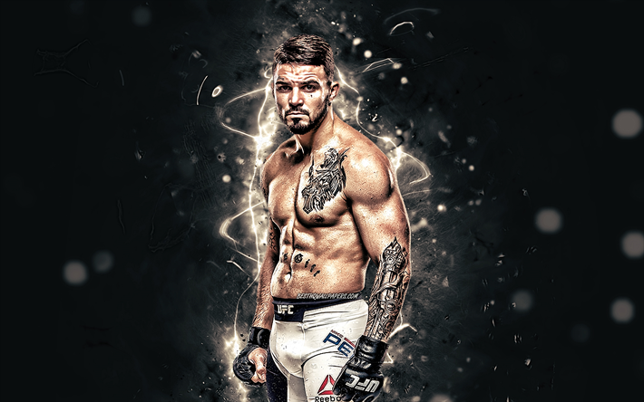 Mike Perry, american fighters, MMA, red neon lights, UFC, Mixed martial arts, Michael Joseph Perry, UFC fighters, MMA fighters