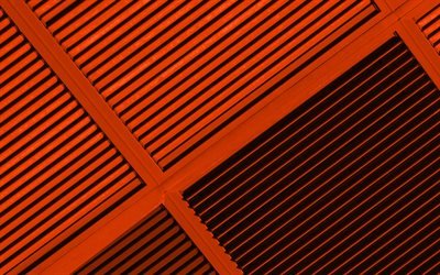 orange linjer, material och design, orange rutor, kreativa, geometriska former, klubba, linjer, orange material design, remsor, geometri, orange bakgrund