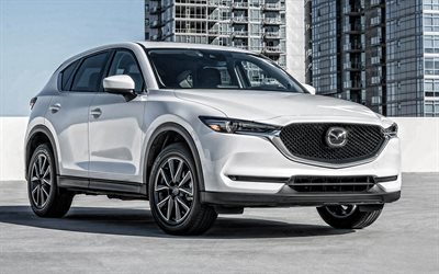Mazda CX-5, 2019, &#224; l&#39;ext&#233;rieur, blanc de croisement, de nouveau blanc CX-5, japonais voitures, Mazda