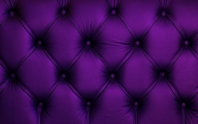 紫色の革張り, 4k, マクロ, 紫革, 紫革の背景, 皮革, 紫背景, 張り感