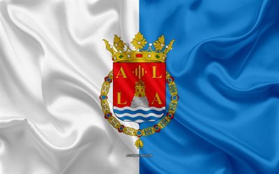 Alicante Flagga, 4k, siden konsistens, silk flag, Spanska provinsen, Alicante, Spanien, Europa, Flaggan i Alicante, flaggor av spanska provinser
