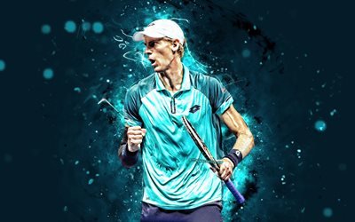 Kevin Anderson, 4k, Sul-Africano de jogadores de t&#234;nis, ATP, luzes de neon, t&#234;nis, Anderson, f&#227; de arte, Kevin Anderson 4K