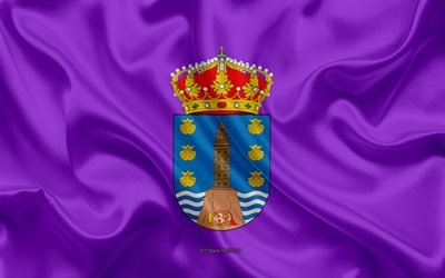 La Coru&#241;a Flagga, 4k, siden konsistens, silk flag, Spanska provinsen, La coru&#241;a, Spanien, Europa, Flagga av la coru&#241;a, flaggor av spanska provinser