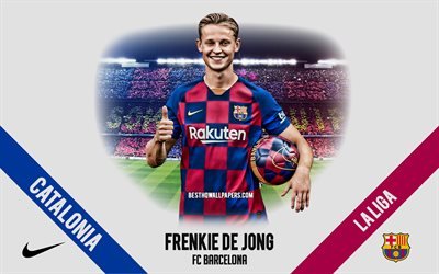Frenkie de Jong, el FC Barcelona, retrato, futbolista holand&#233;s, centrocampista, 2020 Barcelona uniforme, La Liga espa&#241;ola, Espa&#241;a, el FC Barcelona futbolistas 2020, el f&#250;tbol, el Camp Nou