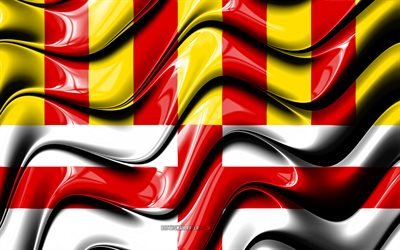Manresa Flag, 4k, Cities of Spain, Europe, Flag of Manresa, 3D art, Manresa, Spanish cities, Manresa 3D flag, Spain