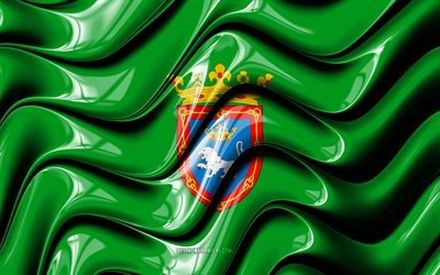 Pamplona Lippu, 4k, Kaupungeissa Espanjassa, Euroopassa, Lipun Pamplona, 3D art, Pamplona, Espanjan kaupungeissa, Pamplona 3D flag, Espanja