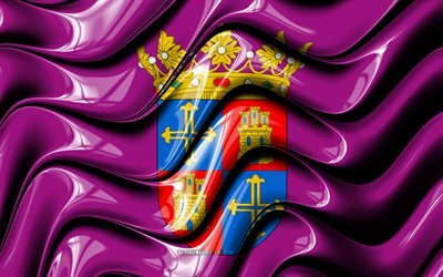 Palencia Flag, 4k, Cities of Spain, Europe, Flag of Palencia, 3D art, Palencia, Spanish cities, Palencia 3D flag, Spain